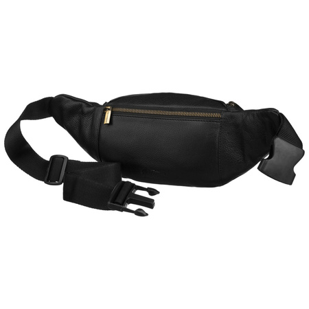 Herren Gürteltasche schwarz aus Leder mit Reißverschluss – Peterson