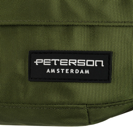 Praktische, geräumige Tasche aus Polyester in grün, geschlossen mit Reißverschluss mit stilvollem Karabinerhaken - Peterson