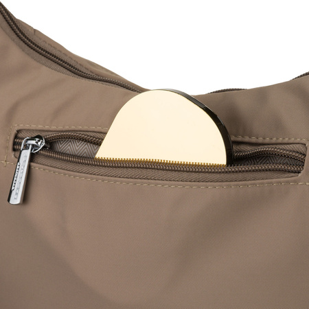 Damen-Handtasche in dunkelbeiger Farbe mit Außentasche - Peterson