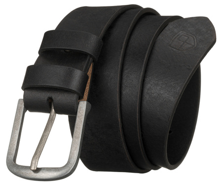 Herren Ledergürtel mit silberfarbener klassischer Schnalle – Peterson