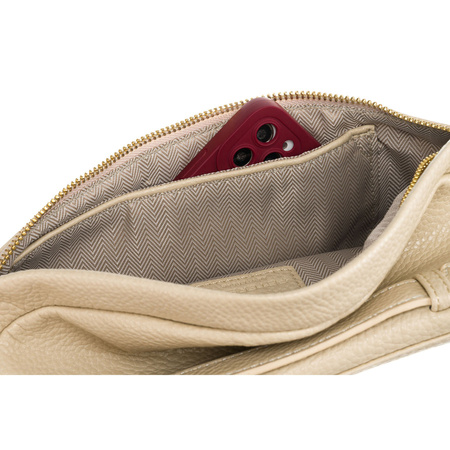 Beige Damen Gürteltasche aus Öko-Leder für Hüfte oder Schulter – Peterson