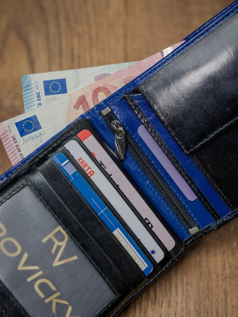 Herren Geldbörse aus Leder, quer, klappbar – Rovicky