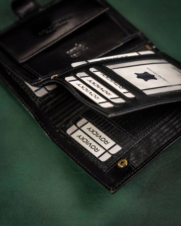 Große Herren Geldbörse aus Leder mit Druckknopf – Rovicky