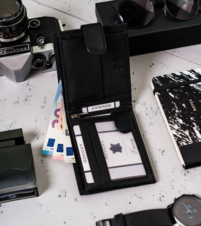 Große Herren Geldbörse aus Leder mit Druckknopfverschluss – Always Wild