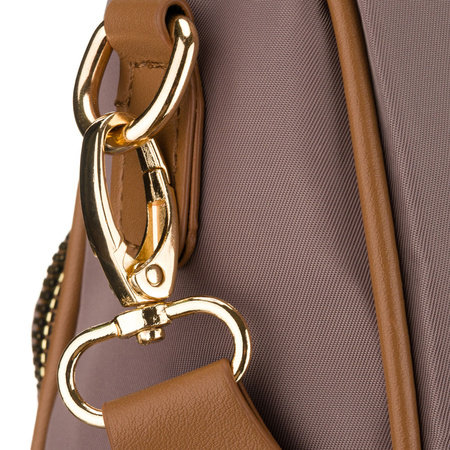 Städtischer Damen-Rucksack aus Nylon und Öko-Leder in Beige – Peterson