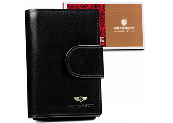 Mittlere Damen Geldbörse aus Leder mit Druckknopf – Peterson