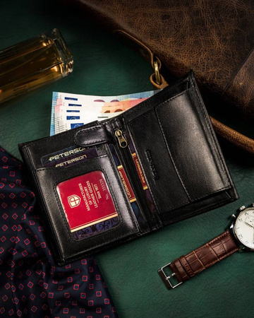 Große Herren Geldbörse aus Leder ohne Verschluss – Peterson