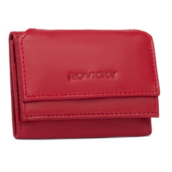 Kleine Damen Geldbörse mit Druckknopf aus echtem Leder – Rovicky