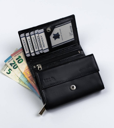 Damen Geldbörse aus Leder mit Druckverschluss – Rovicky