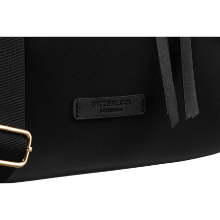 Schwarze Umhängetasche aus Nylon und Öko-Leder mit zusätzlichen Taschen – Peterson