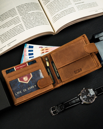 Horizontale Herren Geldbörse aus Echtleder mit RFID Protect – Peterson