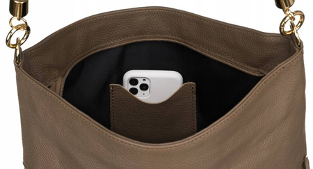 Damen Shopper Tasche aus Echtleder im Beutelstil – Peterson