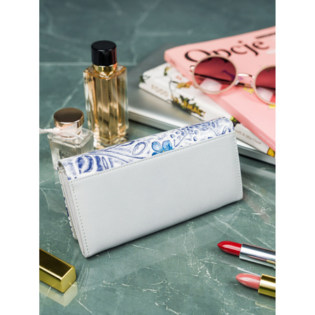 Damen Geldbörse mit Blumenprägung aus Leder & Öko-Leder – 4U Cavaldi