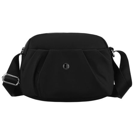 Damen-Umhängetasche aus Polyester in Schwarz, zwei Fächer mit Außentasche - Peterson