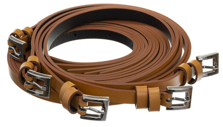 Leder Gürtel schmal mit eckiger silberner Schnalle