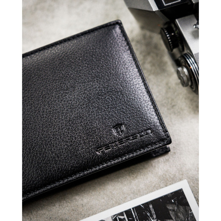 Klassische, schwarze Herren Geldbörse aus Leder – Peterson