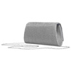 Glitzernde Damen Clutch in Silber mit Kettenträger – Rovicky