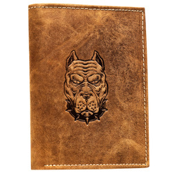 Herren Geldbörse aus Leder mit geprägtem Hundekopf