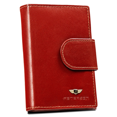 Mittlere Damen Geldbörse aus Leder mit Druckknopf – Peterson