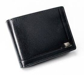 Kompakte schwarze Herren Geldbörse aus hochwertigem Echtleder mit RFID – Rovicky