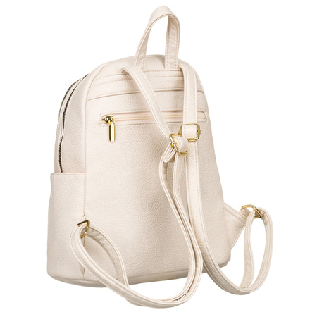 Rucksack mit verstellbaren Schultergurten in Beige - Rovicky