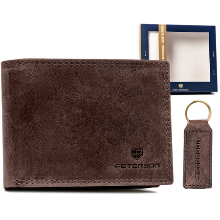 Geschenkset: herren geldbörse aus Leder mit Schlüsselanhänger – Peterson