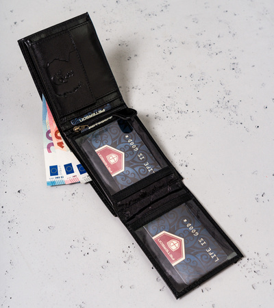 Herren Geldbörse horizontal mit Zierprägung – Peterson