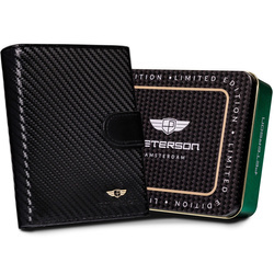 Große Herren Geldbörse aus echtem Leder mit Druckknopf – Peterson