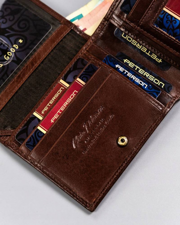 Große Herren-Geldbörse aus Leder ohne Verschluss – Peterson