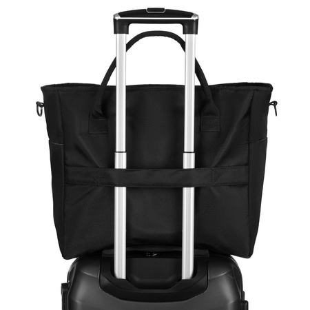 Schwarze, praktische Reisetasche aus Polyester mit einem Koffergriff – Peterson