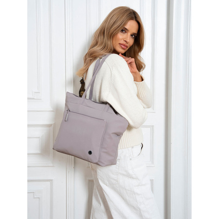 Damen Shopper aus Polyester in Lila mit einem Hauptfach und Fronttasche – Peterson