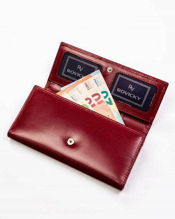 Große Damen Geldbörse aus Leder mit RFID-Schutz – Rovicky