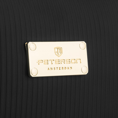 Schwarze Kosmetiktasche aus Synthetikstoff, ausgestattet mit vier Fächern - Peterson