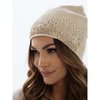 Beanie Mütze mit Kristallen in Beige – Peterson