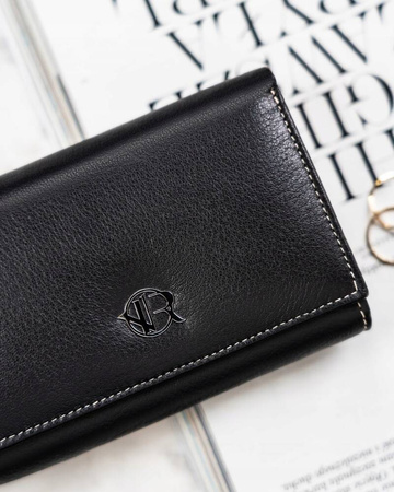 Damen Geldbörse aus Leder mit Druckknopf – Rovicky