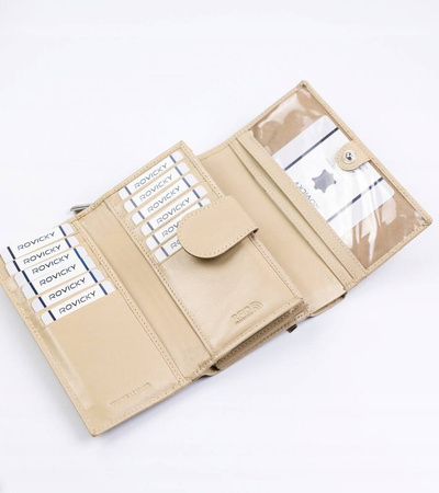 Elegante Damen Geldbörse aus gestepptem Echtleder – Rovicky