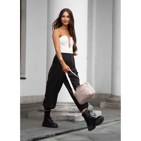 Rosa Damen-Umhängetasche aus Nylon mit Reißverschluss – Peterson