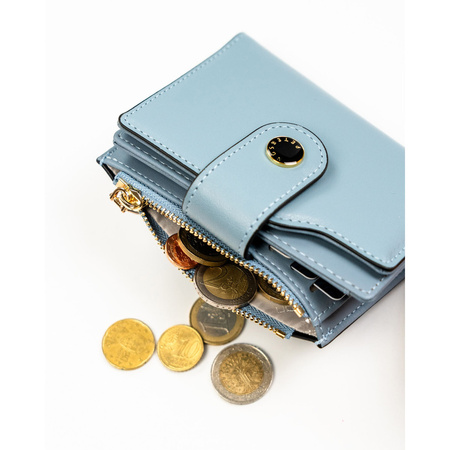 Mittlere Damen-Geldbörse aus Öko-Leder in Blau, fasst Fahrzeugschein - Peterson