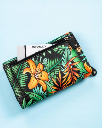 Geräumige Damen Geldbörse aus Leder mit Druckknopf – Rovicky