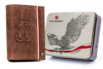 Große Herren Geldbörse mit patriotischem Muster aus Leder – Peterson