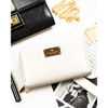 Damen-Geldbörse im Federmäppchen-Stil aus Öko-Leder in Weiß, ausgestattet mit einem RFID-System - Peterson