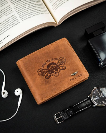 Herren Geldbörse ohne Verschluss aus Nubukleder – Peterson