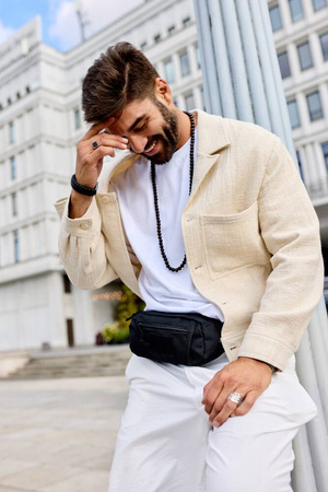 Geräumige, sportliche Hüfttasche für Herren aus Polyester – Rovicky