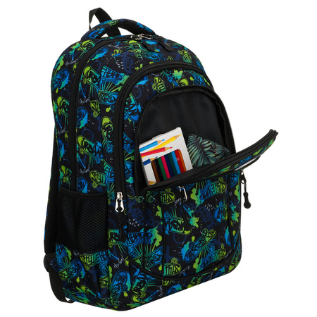 Schulrucksack aus Polyester mit Skateboard-Muster – Peterson