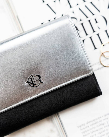 Damen Geldbörse aus echtem Leder mit Druckknopf – Rovicky