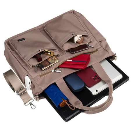 Peterson Damen-Laptoptasche aus Polyester mit Fach für Laptop - Beige