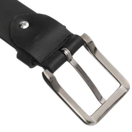 Herren-Gürtel aus Leder, schwarz mit traditioneller Schnalle - Peterson
