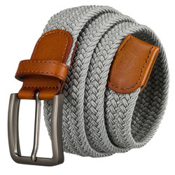 Grauer Herren Gürtel aus Synthetikmaterial mit braunen Details – Peterson