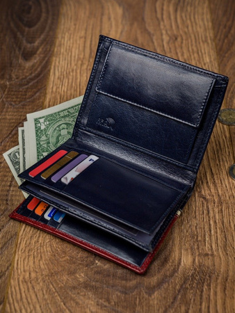 Herren Geldbörse hochkant, zweifarbig aus Leder – Rovicky