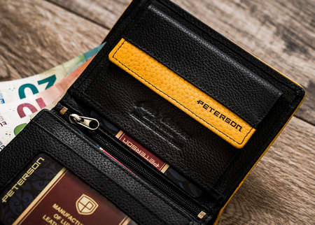 Herren Geldbörse aus Echtleder mit Kontrastnähten – Peterson